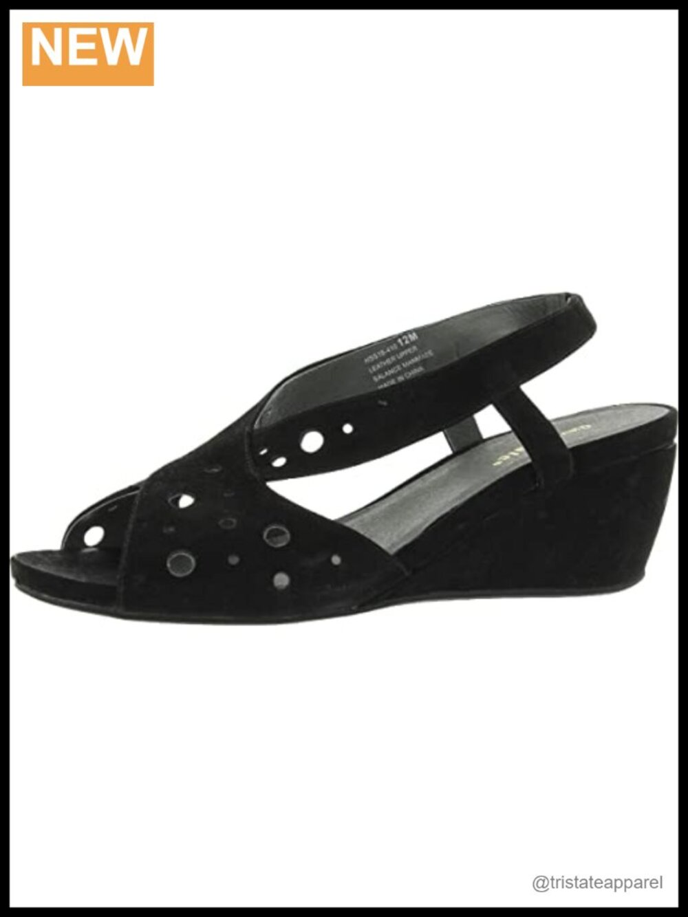 David Tate Yummy Leather Wedge Sandals Peep Toe Slingback
